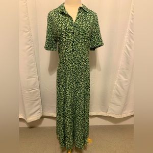 Floral green maxi dress